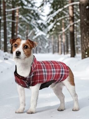 Kuoser Dog Coat Small Waterproof Reversible Jacket Plaid Winter Warm Puppy NWT